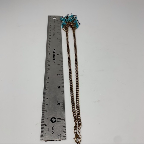 Southwestern Boho Blue Teal Beaded Necklace - Picture 6 of 7